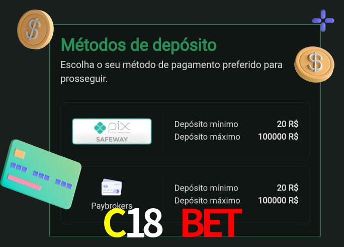 O cassino C18 Bet oferece uma grande variedade de métodos de pagamento